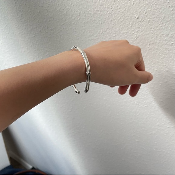 925 silver bamboo shaped bangle - Picture 4 of 6